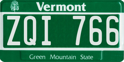 VT license plate ZQI766