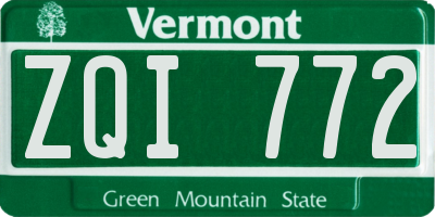 VT license plate ZQI772