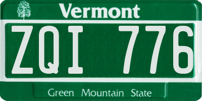 VT license plate ZQI776