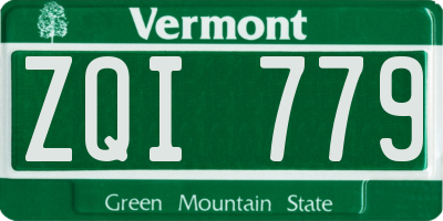 VT license plate ZQI779