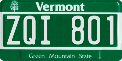 VT license plate ZQI801