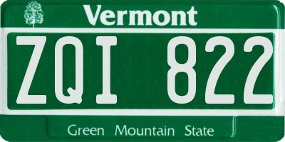 VT license plate ZQI822