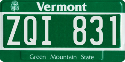 VT license plate ZQI831