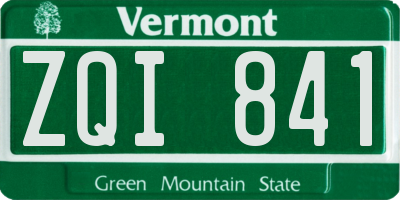VT license plate ZQI841