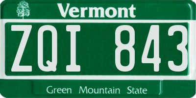 VT license plate ZQI843