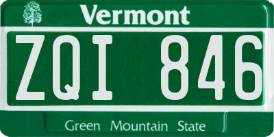 VT license plate ZQI846