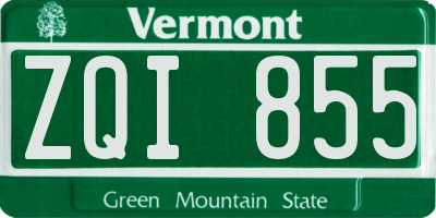 VT license plate ZQI855