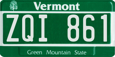 VT license plate ZQI861