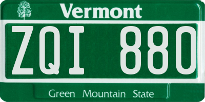 VT license plate ZQI880