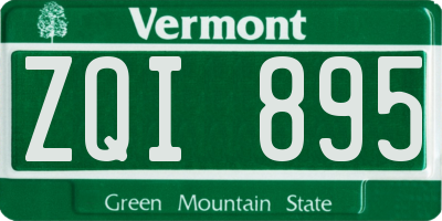 VT license plate ZQI895