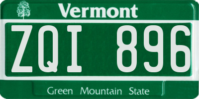 VT license plate ZQI896