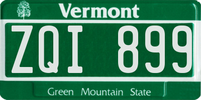 VT license plate ZQI899