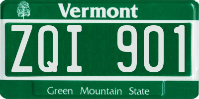 VT license plate ZQI901