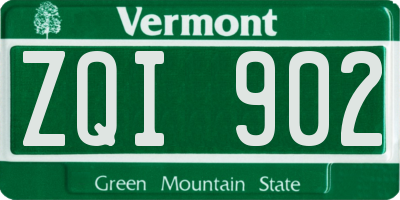 VT license plate ZQI902