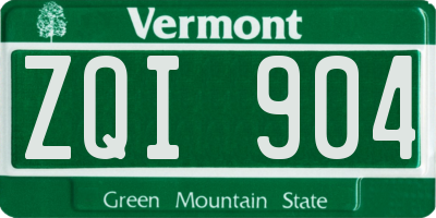 VT license plate ZQI904