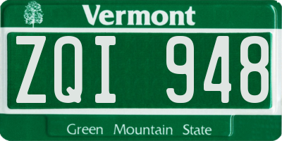 VT license plate ZQI948