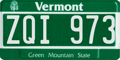 VT license plate ZQI973