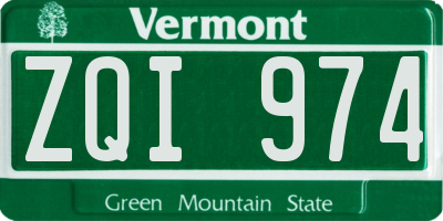 VT license plate ZQI974