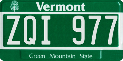 VT license plate ZQI977