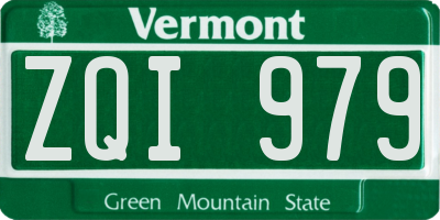 VT license plate ZQI979