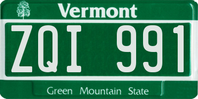 VT license plate ZQI991