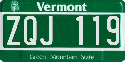 VT license plate ZQJ119