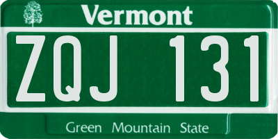 VT license plate ZQJ131