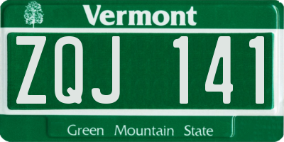 VT license plate ZQJ141