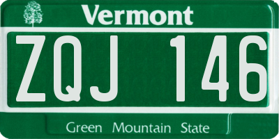 VT license plate ZQJ146