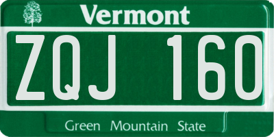 VT license plate ZQJ160