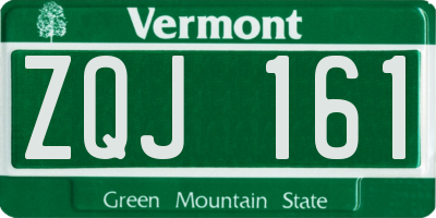 VT license plate ZQJ161