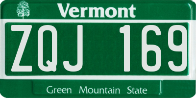 VT license plate ZQJ169