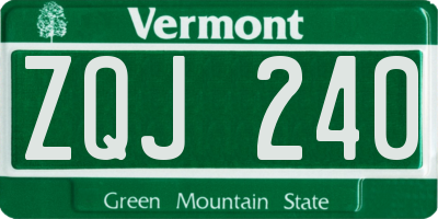 VT license plate ZQJ240