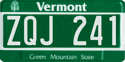 VT license plate ZQJ241