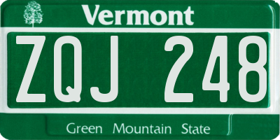 VT license plate ZQJ248