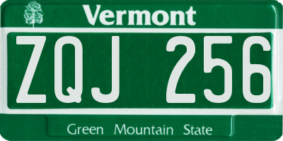 VT license plate ZQJ256