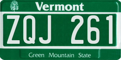 VT license plate ZQJ261