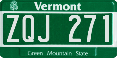 VT license plate ZQJ271