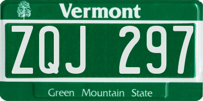 VT license plate ZQJ297