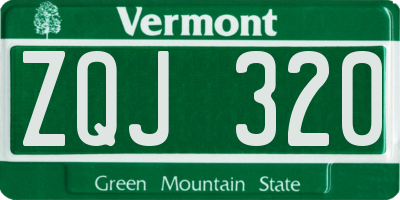 VT license plate ZQJ320