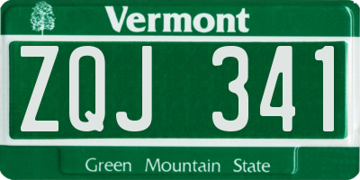 VT license plate ZQJ341