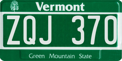 VT license plate ZQJ370