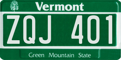 VT license plate ZQJ401