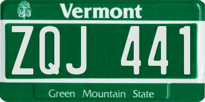VT license plate ZQJ441