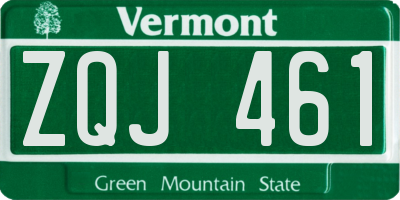 VT license plate ZQJ461