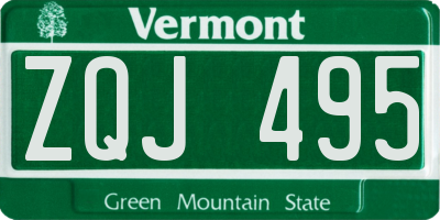 VT license plate ZQJ495