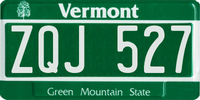 VT license plate ZQJ527