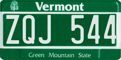 VT license plate ZQJ544