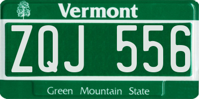 VT license plate ZQJ556