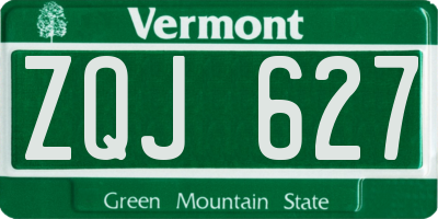 VT license plate ZQJ627